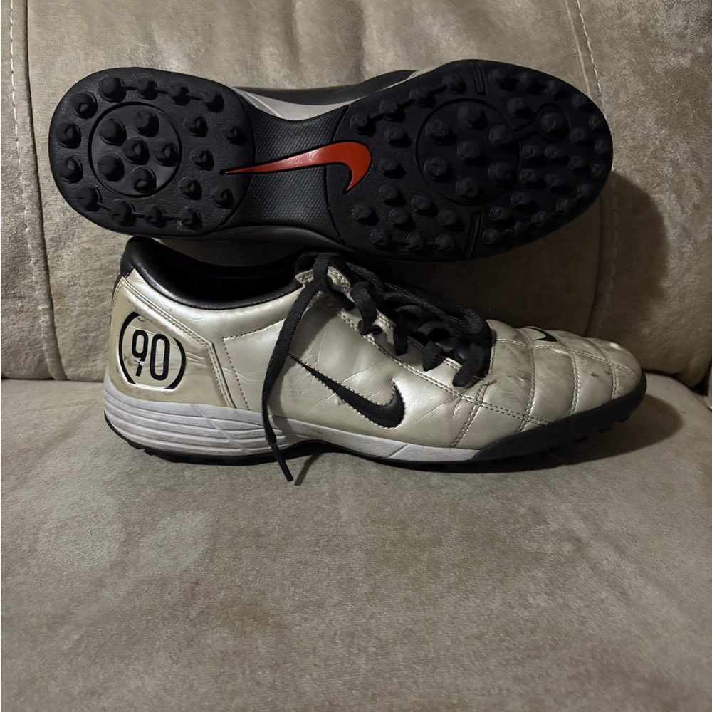 Nike Silver and Black Soccer Cleats - Picture 2 of 3